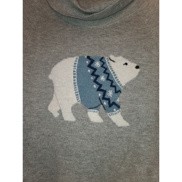 J Jill polar bear turtleneck grey long sleeve sweater - xs - Picture 4 of 5